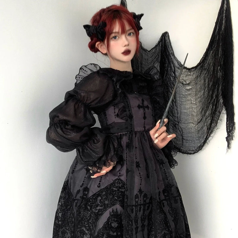 Sugar Girl - Cross Witch - Gothic Lolita Jumper Dress Suspender Dress