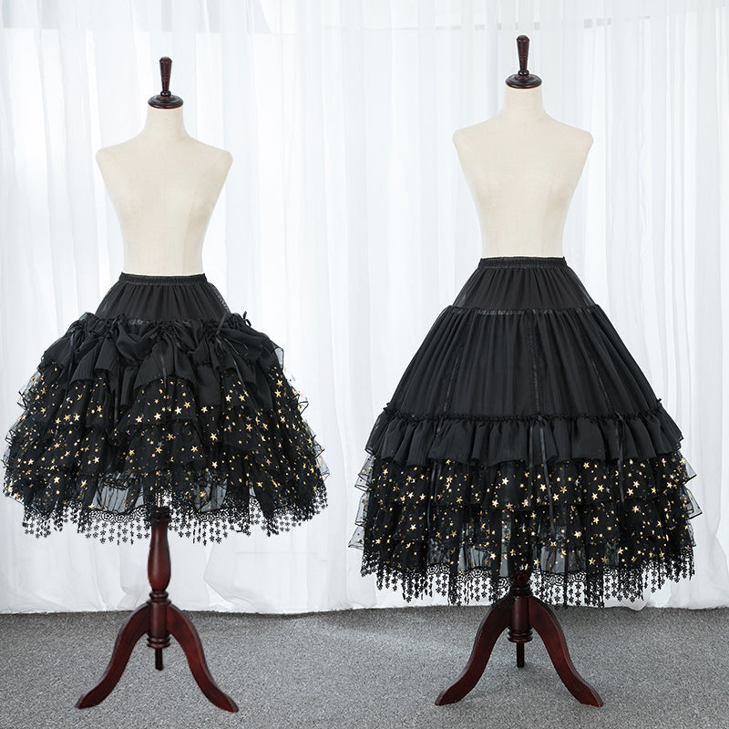 Manyiluo - Wedding - Adjustable Lolita Petticoat with Layered Lace Hem - product detail 5