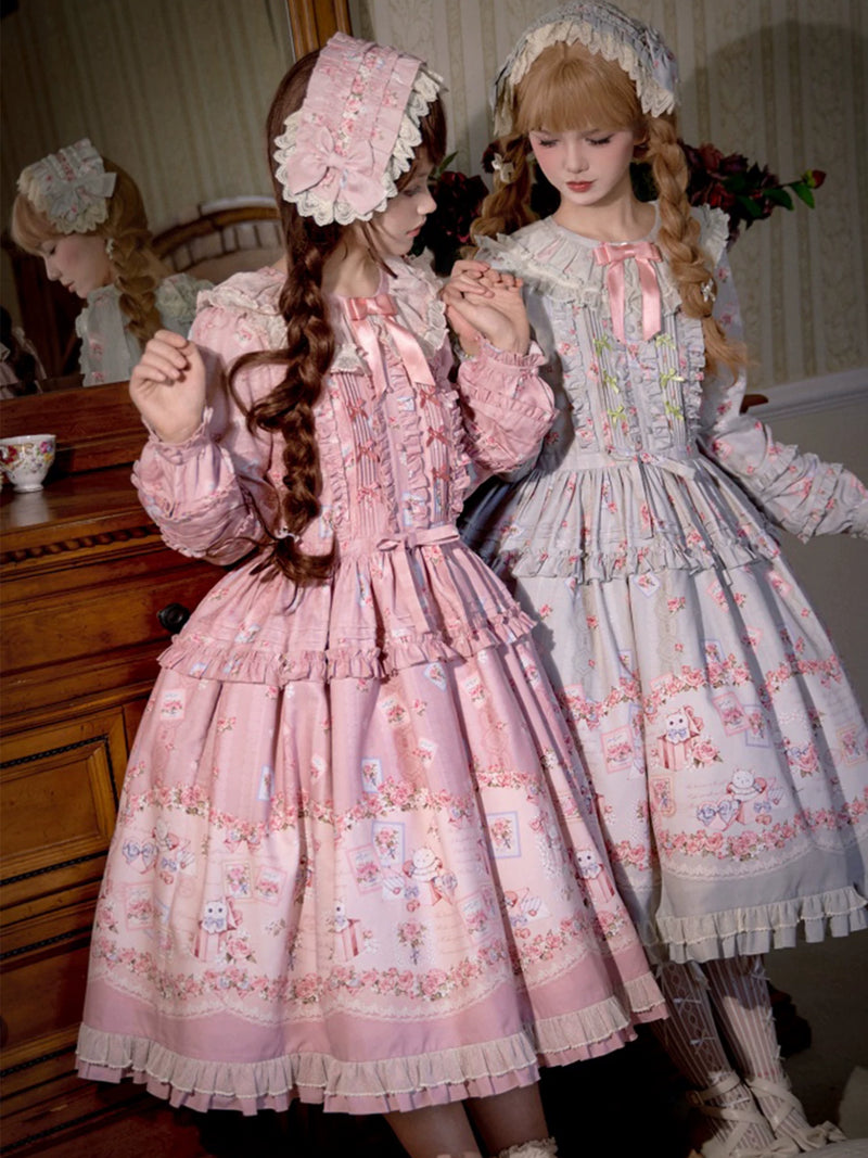 Yueele - Garden Bloom - Plus-Size Sweet Lolita OP Dress - detail view 5