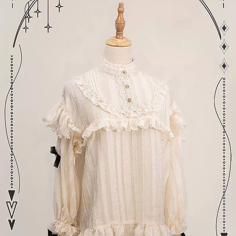 Sweetheart Dream Machine - Witch's Inner Layer - Pink Stand-Collar Lolita Inner Layer with Ruffle Trim