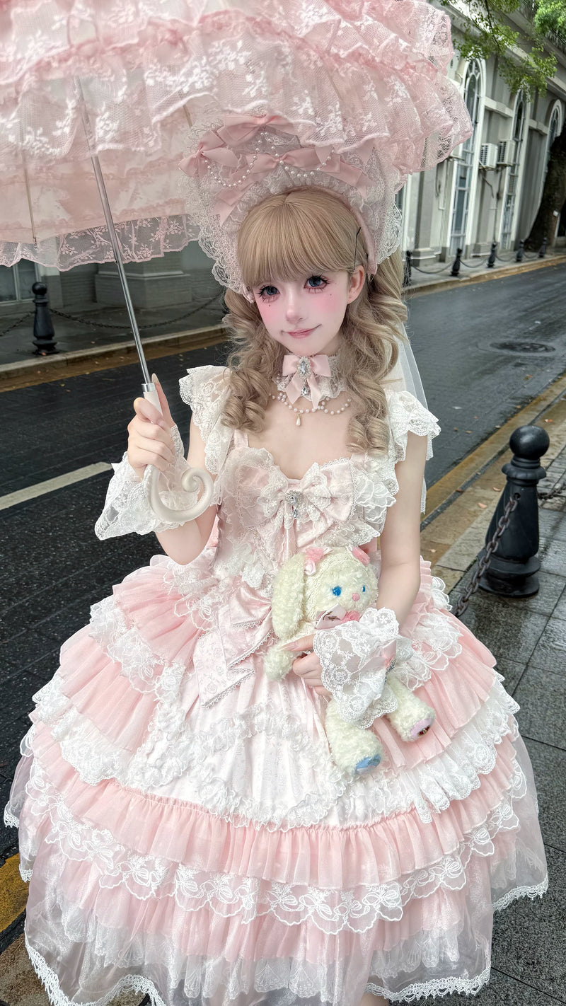 Miaolin Original - Rose Oath - Sweet Lolita JSK dress with rose