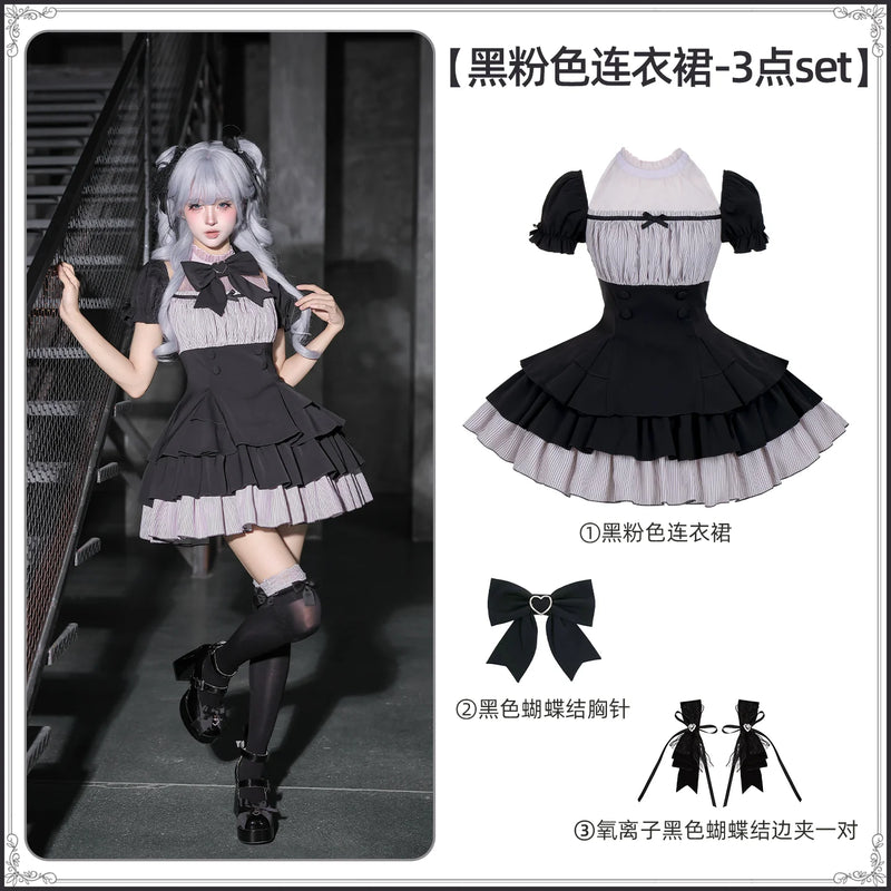 With PUJI - Small Firefly - Sweet Lolita OP Dress, Ruffle Trim & Square Neckline detail view 8