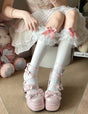 (Pure Cotton)Pink / One Size (fits calf circumference within 40)