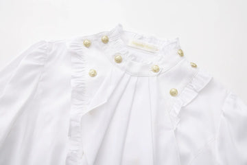 Immortal Thorn - Retro Ouji - Ouji Lolita Blouse with Detachable Jabot and Metallic Buttons