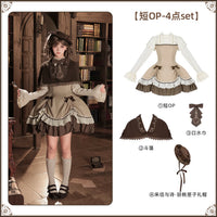 With PUJI - The Doctrine of Truth - Preppy Lolita OP Dress - Short OP 4-piece set (short OP + cape + bib + Nutcracker mini hat) Pre-order in stock / S