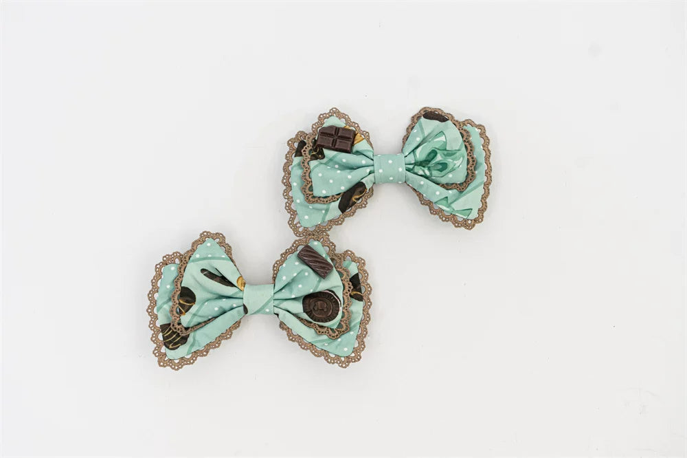 Pumpkin Planet - Chocolate Bear Party - Hair Clips, Apron, Headband and Brooch Add-Ons with Bear Details