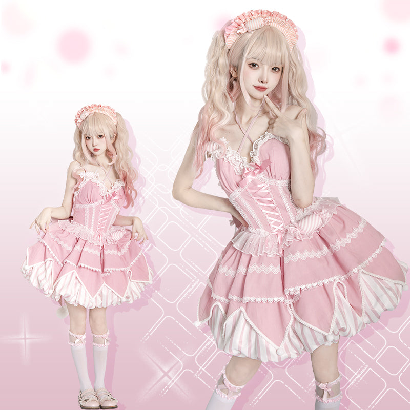 OCELOT - Sweety Gummy - Sweet Lolita JSK Dress with Flower-Bud Hem - product detail 4