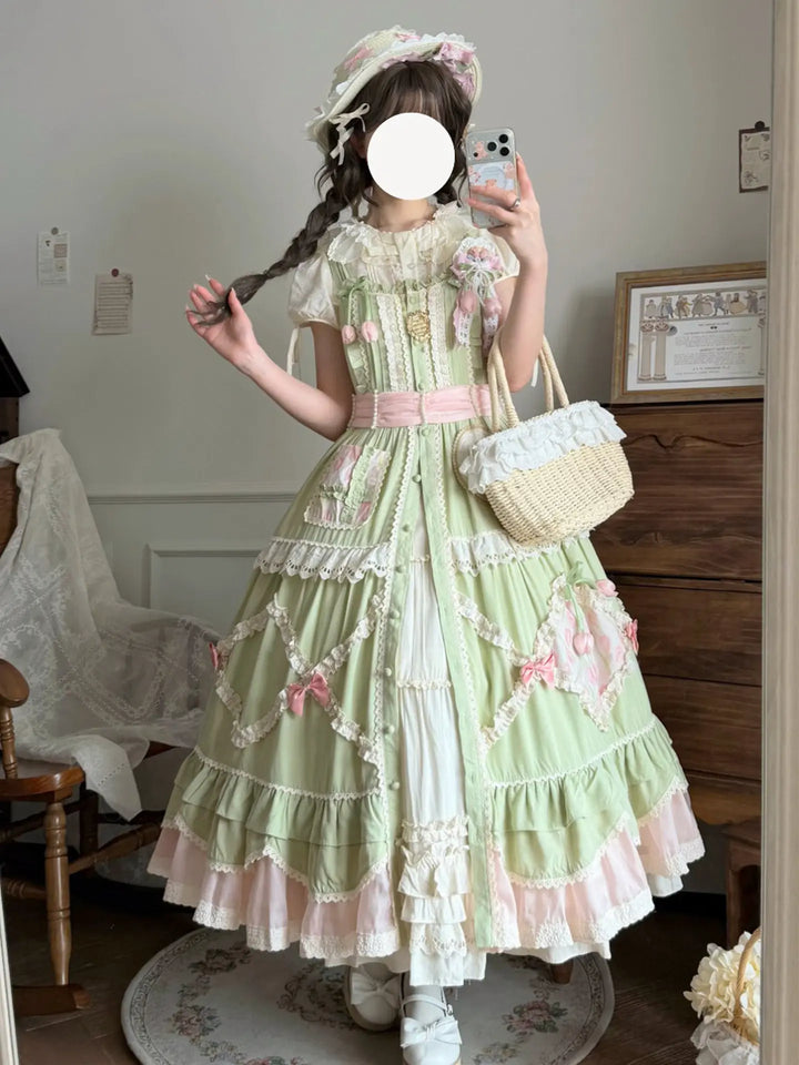 Yueele - Sweet Pea Garden - Plus-Size Lolita JSK