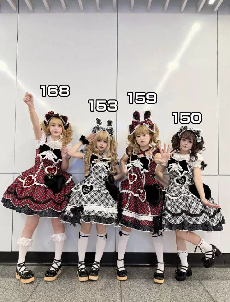 Star Fantasy - Shibuya Sweetheart - OP/JSK Dress Sets with Plaid Details