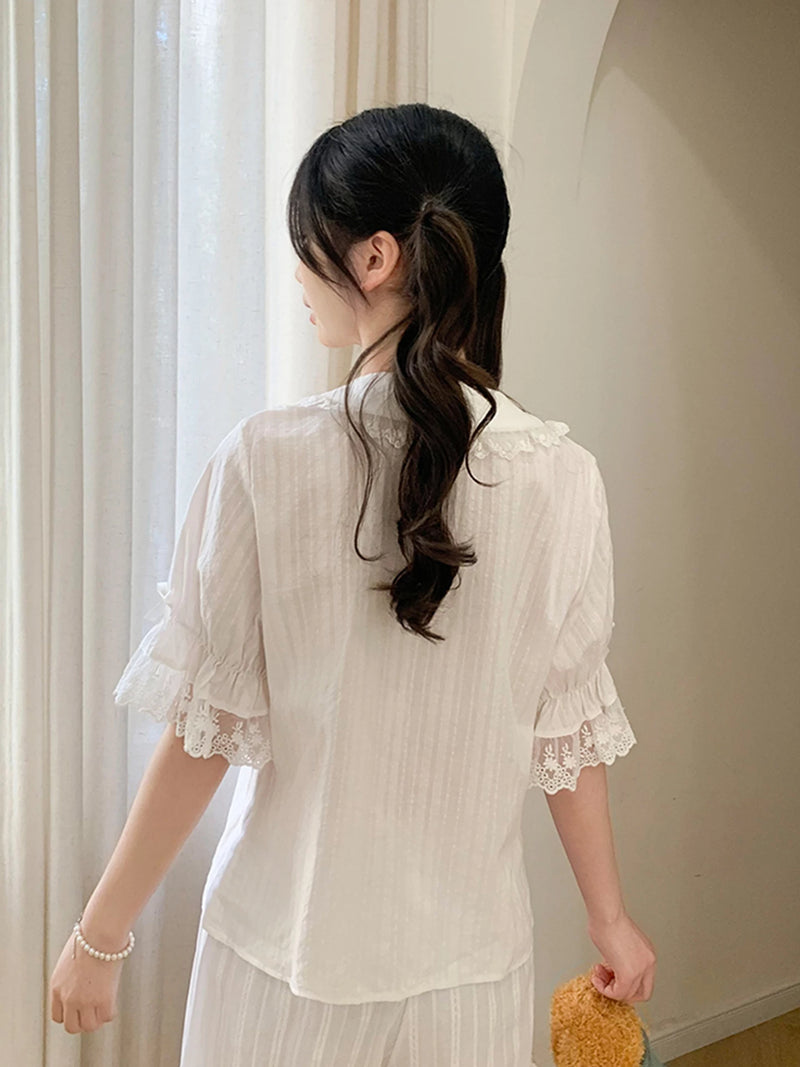 Yueele - Summer Layering - Plus-Size Lolita Blouse - detail view 4