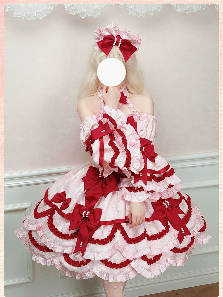 Alice Girl - Sweetheart Petal - Sweet Lolita Hime Sleeves, Layered Ruffles