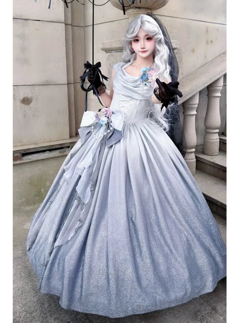 Emoji Dream - Star Dream Lolita Ballgown - Silver grey embellished