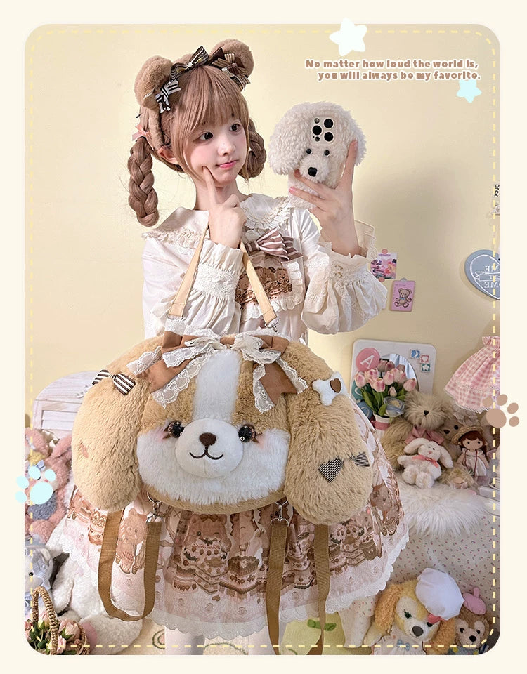 Lolita - Plush Cocker Spaniel Puppy Novelty Backpack - Individually