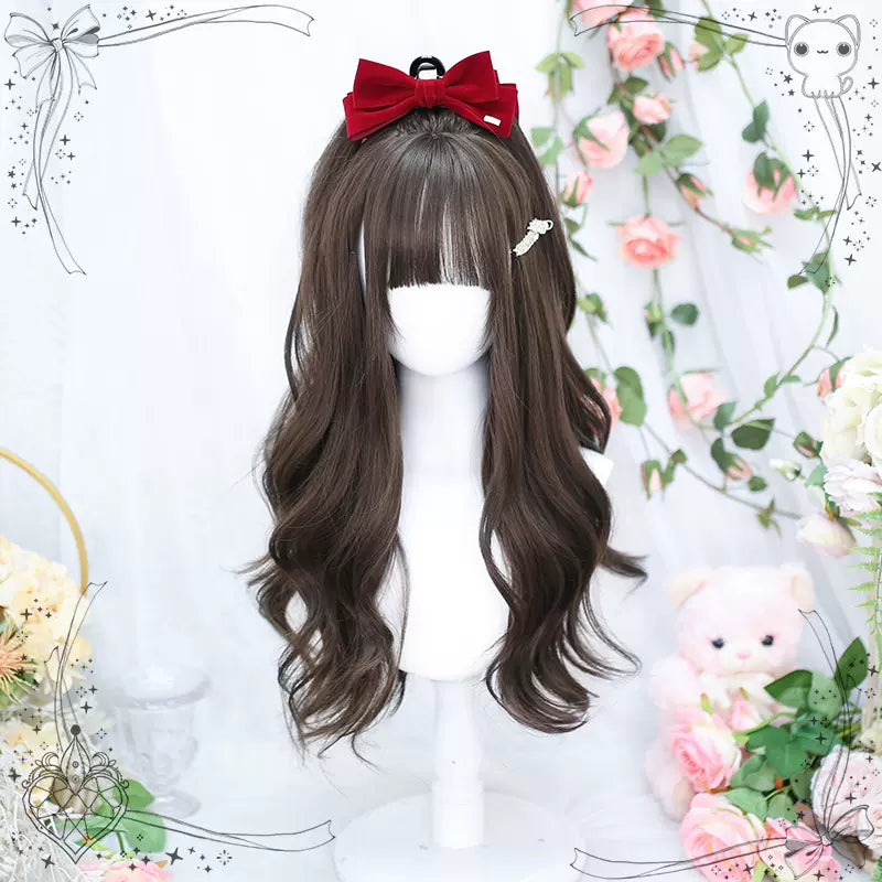 Dalao Home - Daily Long Curly Wavy Black Tea - Lolita Wig Wig