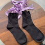 Black socks-purple straps / One Size
