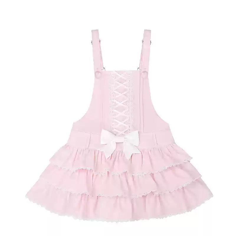 To Alice - Old School - Lolita salopette with a three-tiered ruffled skirt