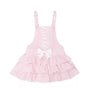 Pink Salopette with White Bow / S