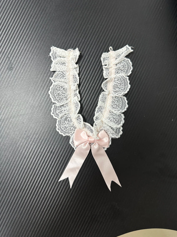 Pink and blue sweet lolita JSK dress with lace trim and bow train