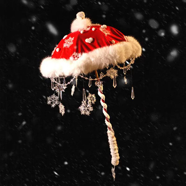 Christmas Velvet Star Long-Handle Lolita Parasol — additional product view