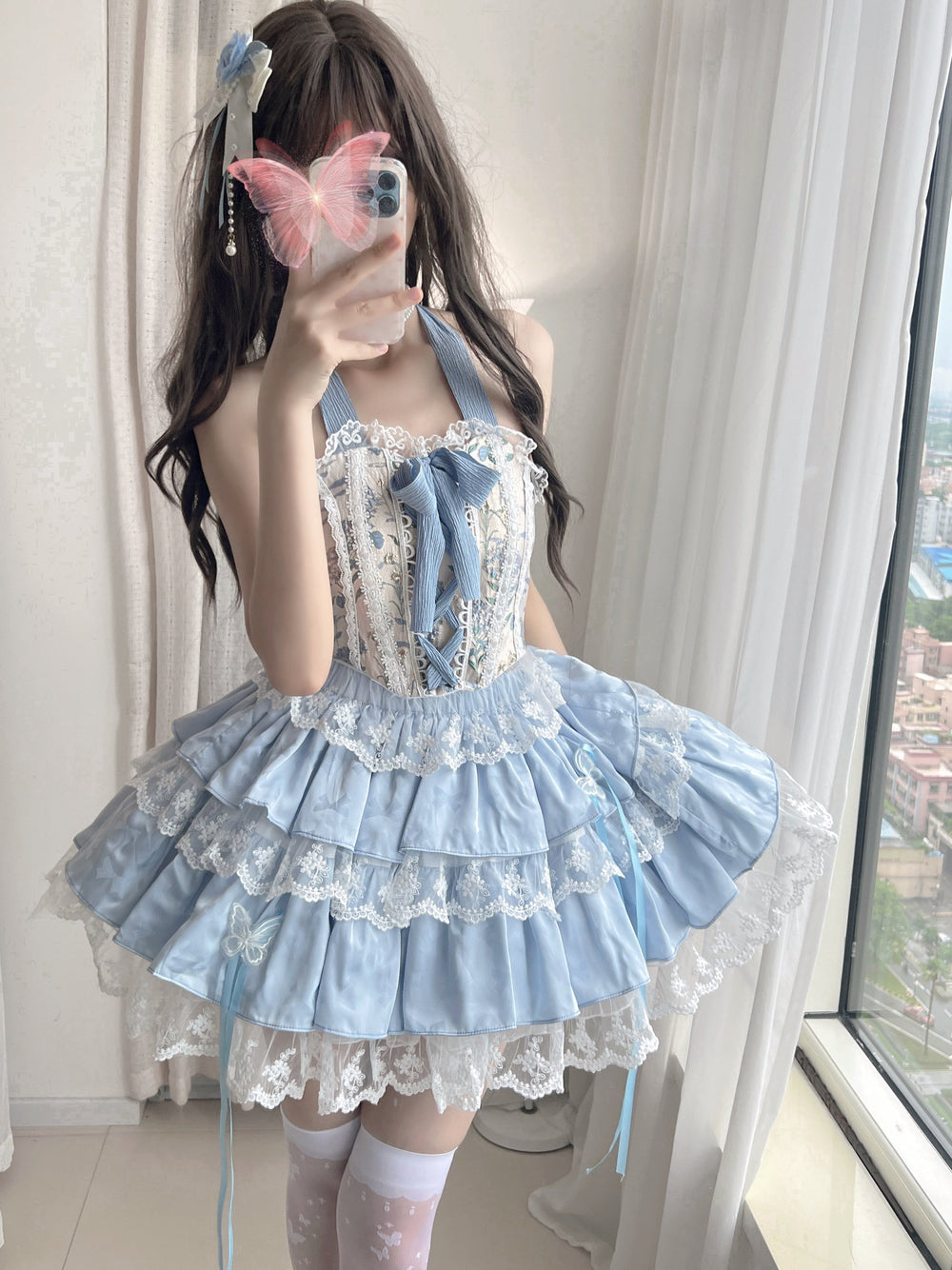Qianmu - Endless Summer - Sweet Lolita Skirt Set with Ballet-Styled Bodice