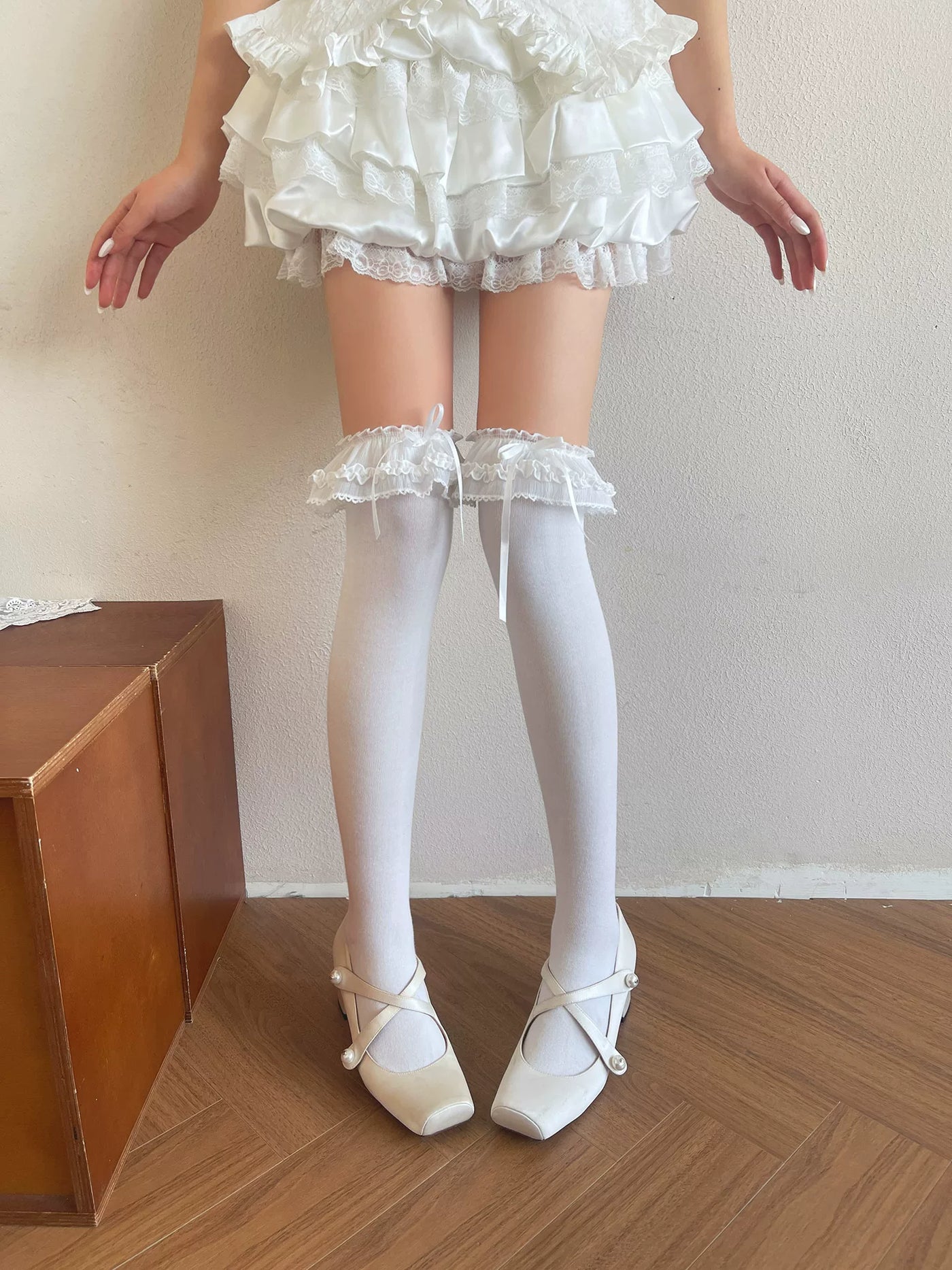 Sock Noble - Ballet Lace - Thigh-High Socks with Layered Lace Trim