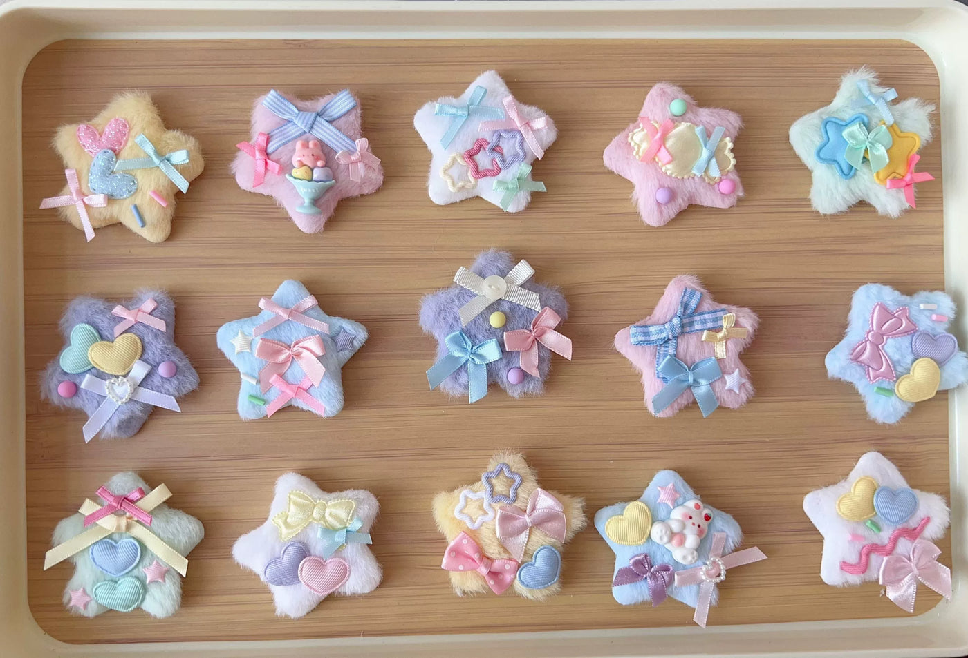 Golden Pikaka - Pastel Star Hair Accessories - Fluffy Star Hair Clip