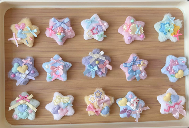 Golden Pikaka - Pastel Star Hair Accessories - Fluffy Star Hair Clip