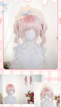 Dalao Home - Qianyan - Roman-curl ponytail full wig - Qianyan Sakura Pink Ombre