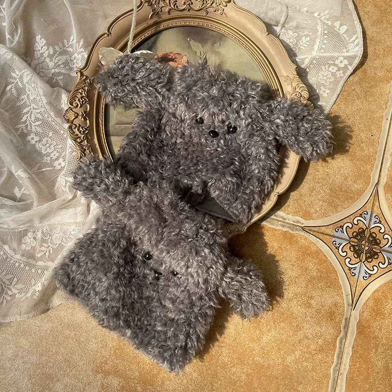 Sock Noble - Big-Eared Dog - Curly Plush Leg Warmers with Dog-Face Detail
