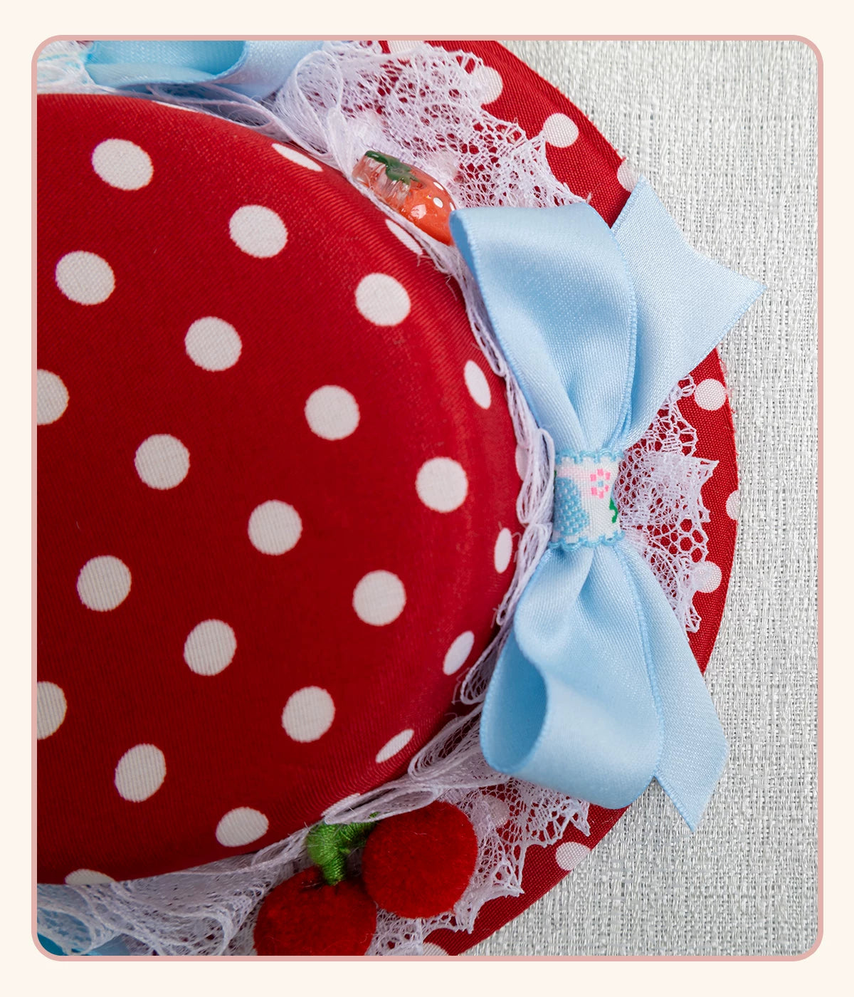 Stardust Rose - Strawberry Polka Dot - Six-Style Headwear Selection with Ice-Blue Ribbons