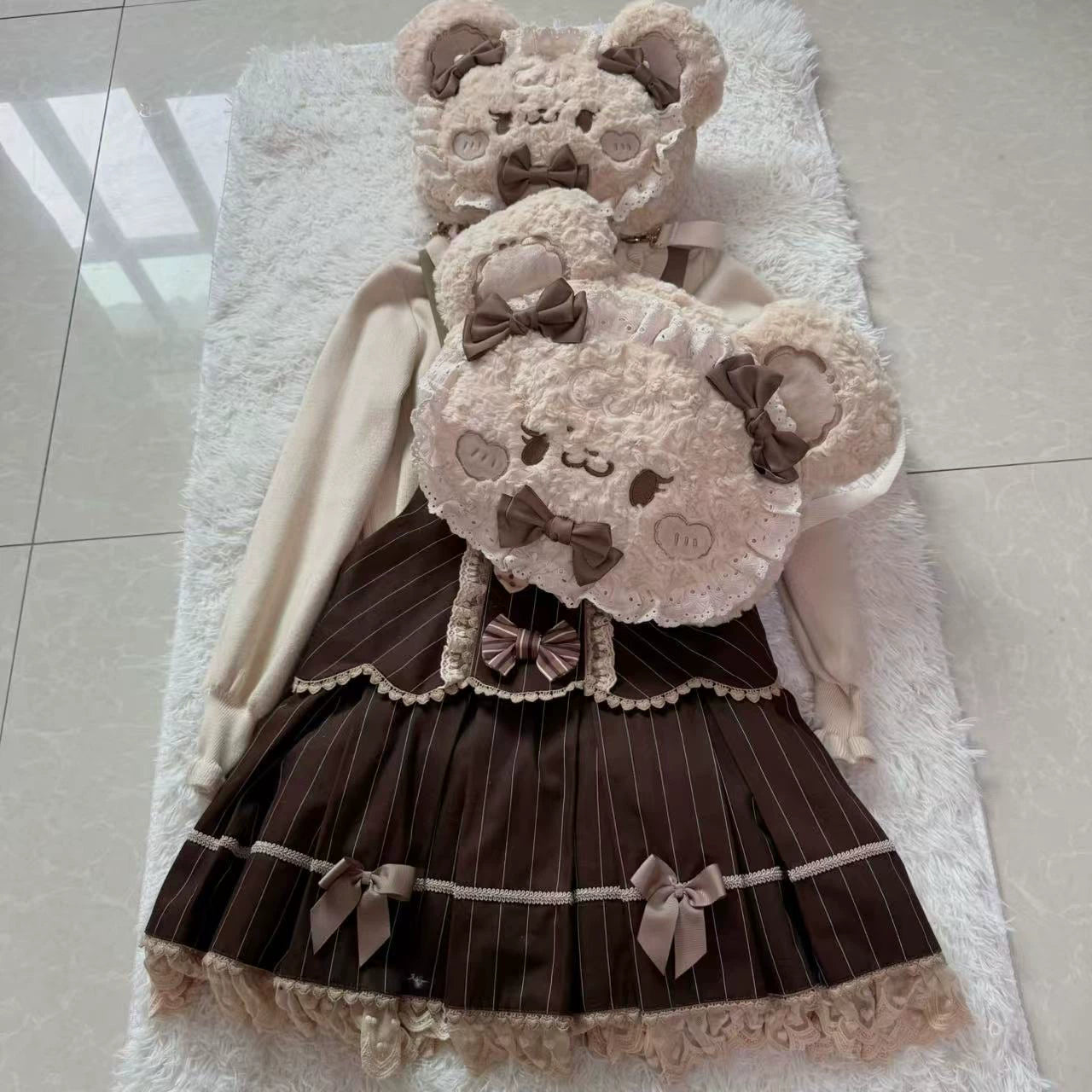 Lolita Collection - Plush Bear Bow Backpack - Individually Selectable