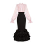 Pink and Black Long-sleeve Dress - Pre-order, ships from Oct 12 / S