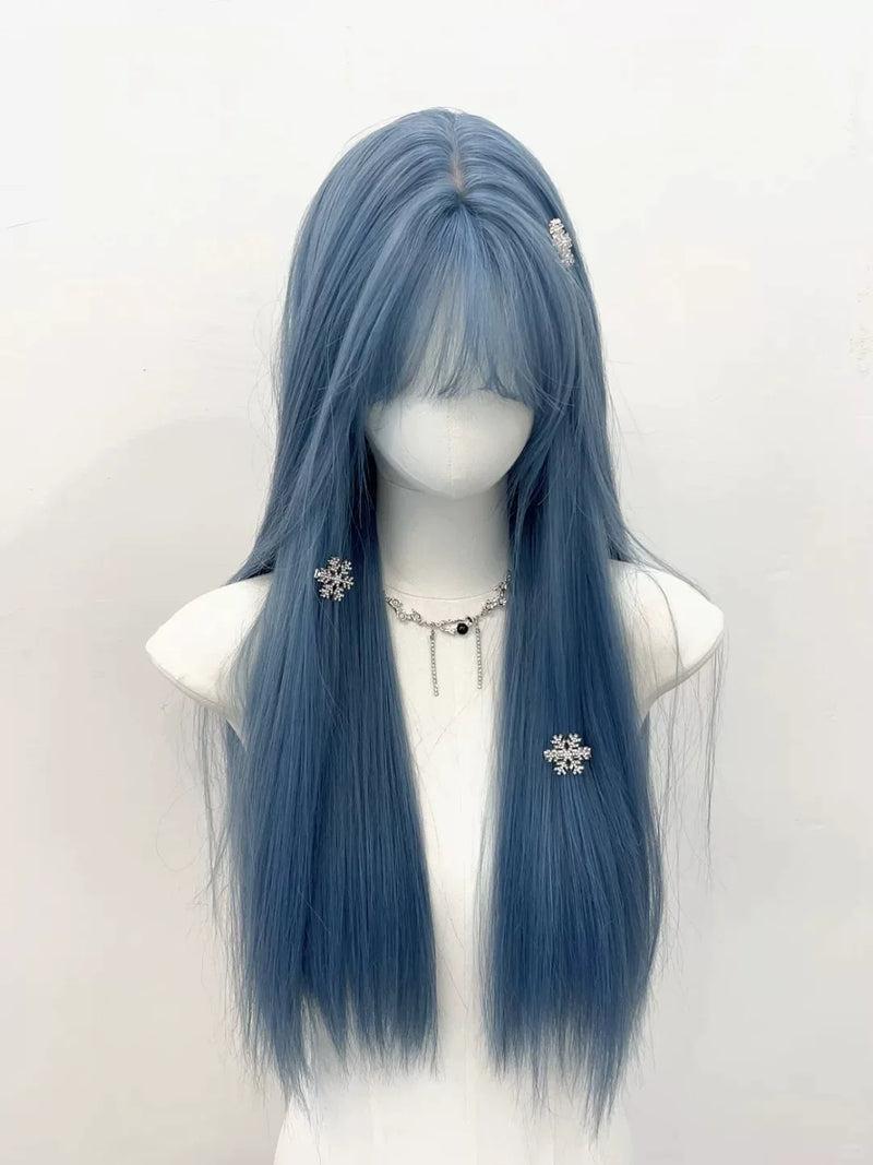 Kunkun Fish blue straight wig with fringe - view 3