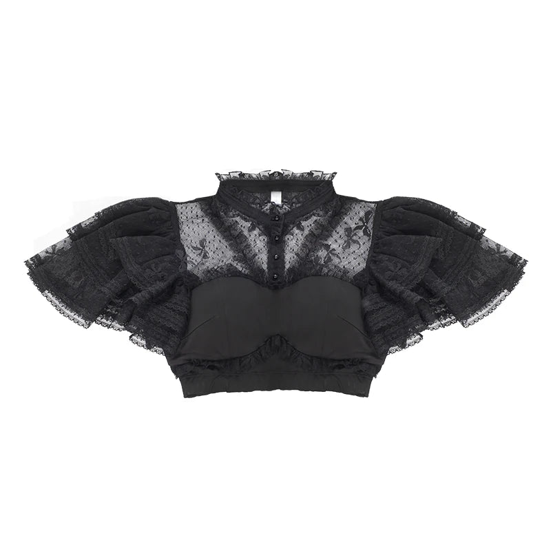 With PUJI - Sunset on the Seine - Lolita Blouse, Lace Trim detail view 5