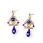 sapphire epoxy+crystal ear studs