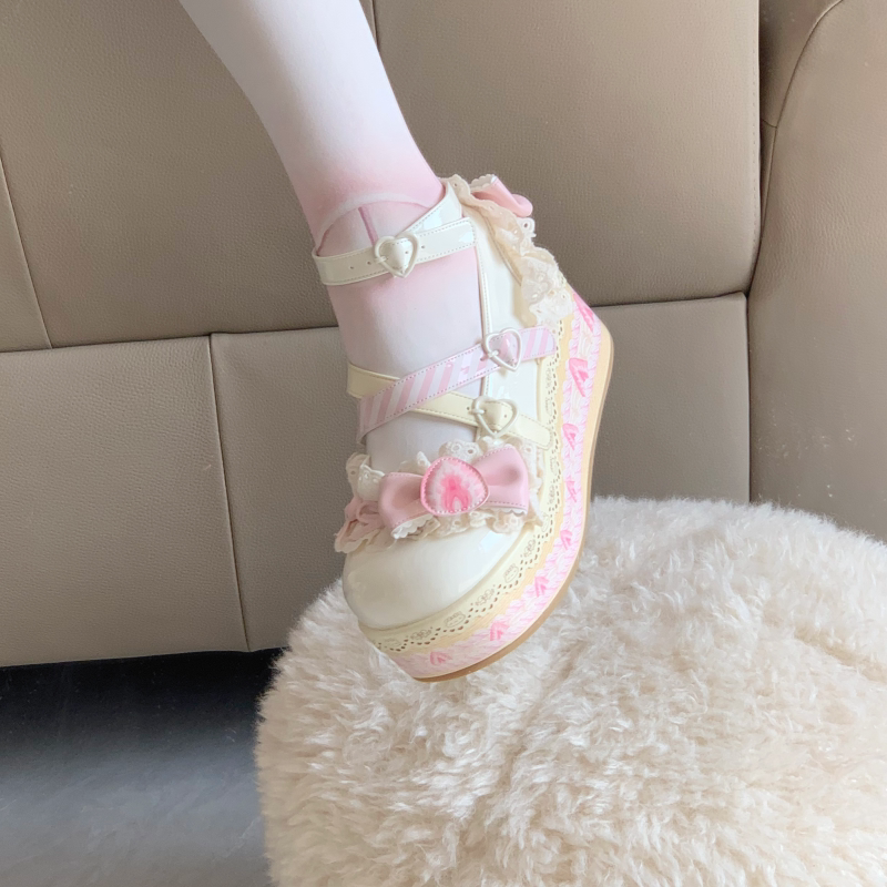 Aimee Strawberry Limited Edition Lolita shoes — White colour, product view