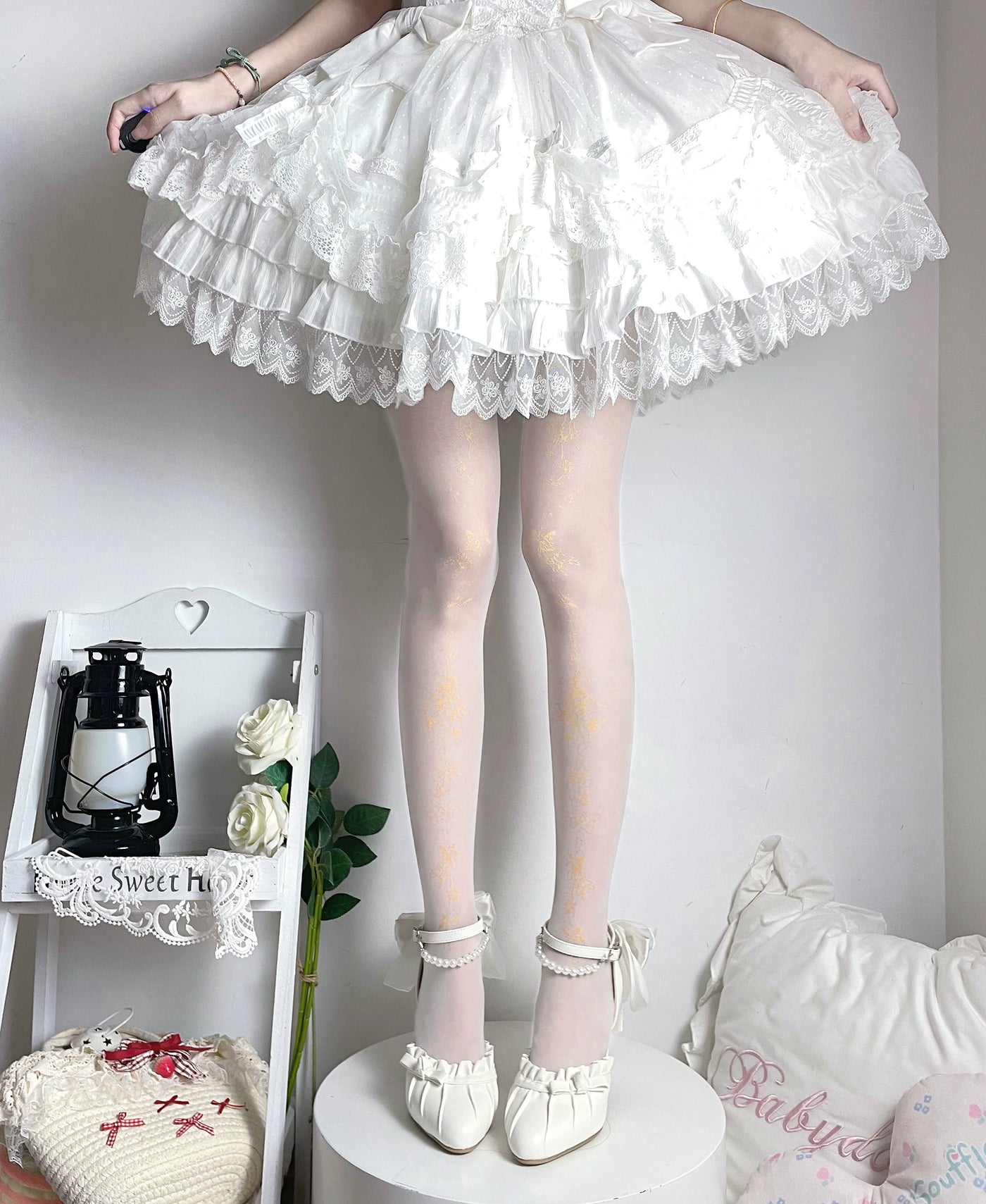 Fantasy Doll - Sweet Star Print - Patterned tights with star motifs