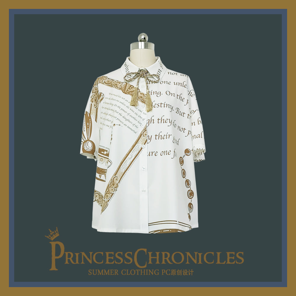 Dark Fairy Tale - Ouji Lolita Casual Shorts Shirts S white shirt (with bow) Only
