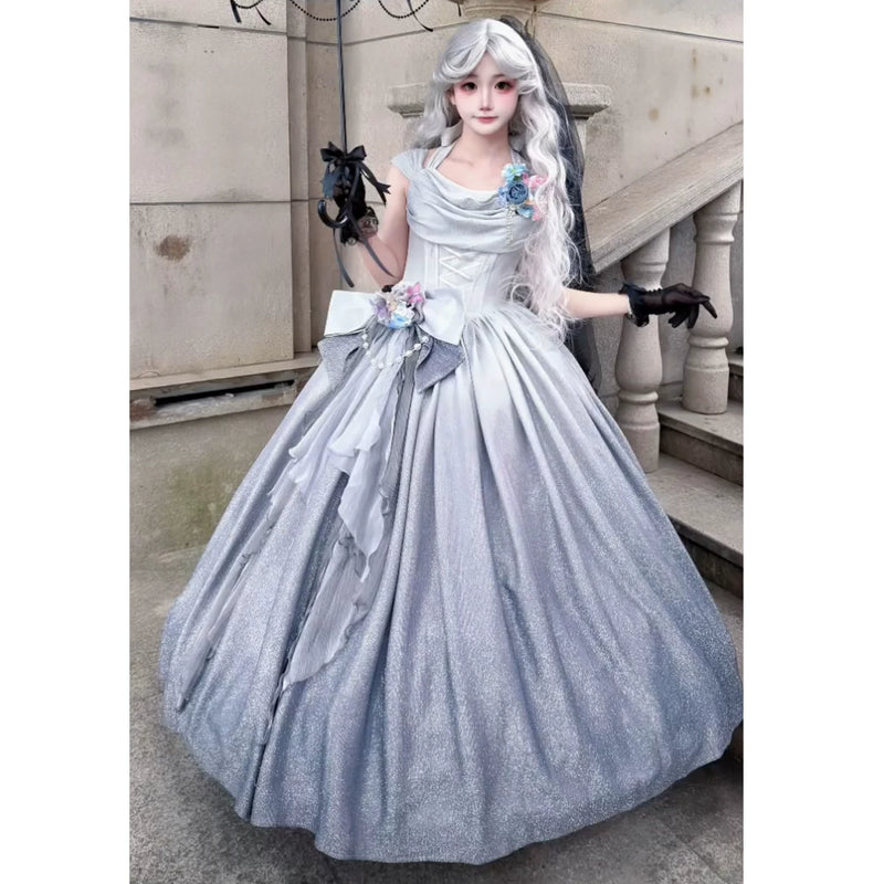 Emoji Dream - Star Dream Lolita Ballgown - Silver grey embellished