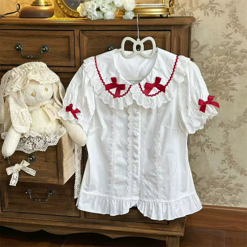 Lady Han Sweet Berry Story blouse by Lolita Fetch, featuring a stylish sweet blouse with vibrant berry-themed details.