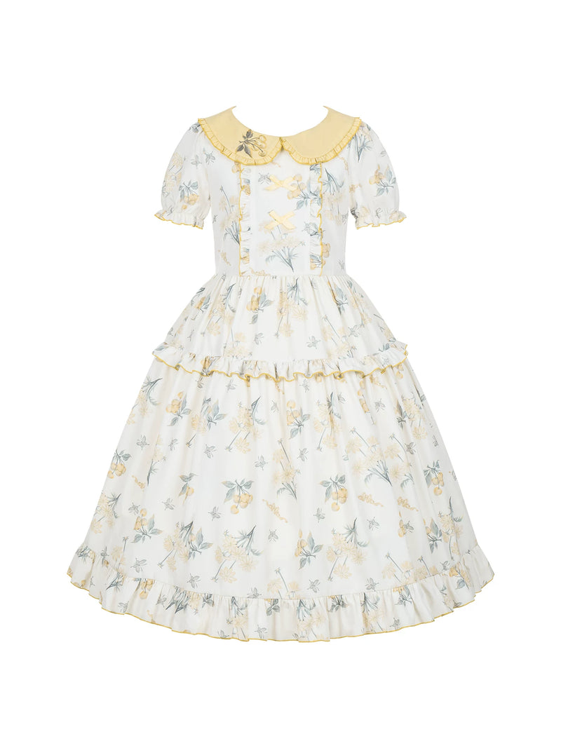 With PUJI - Breezy Summer - Country Lolita OP Dress, Print detail view 5
