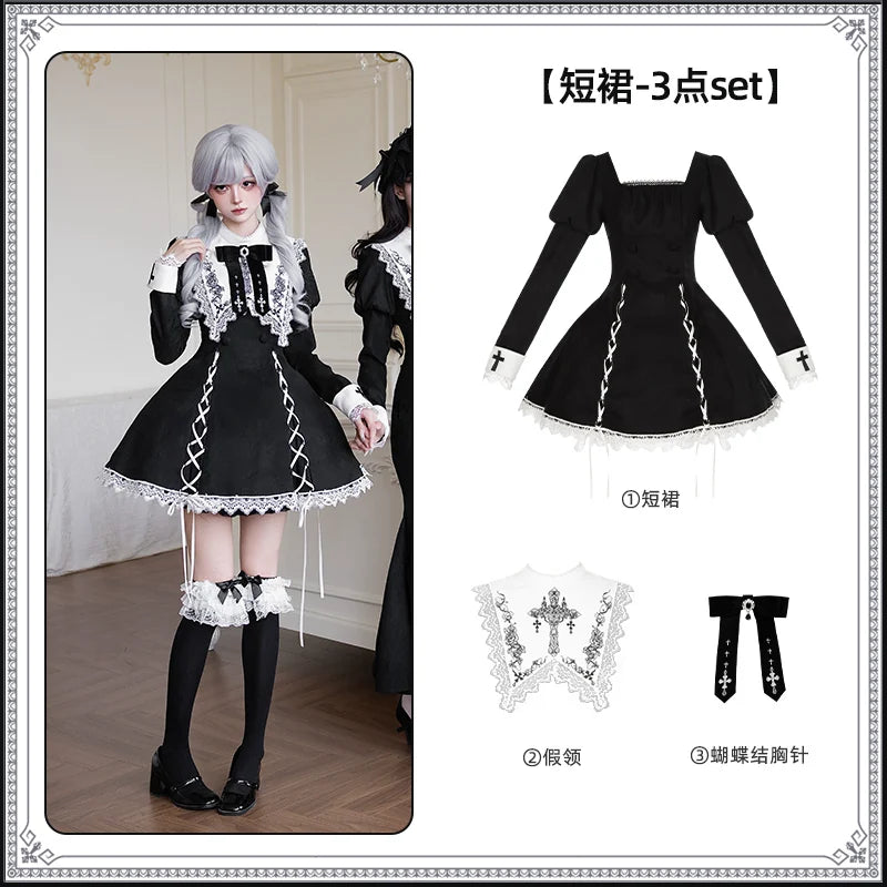 With PUJI - Rose Doll - Gothic Lolita Short OP, Mermaid Dress detail view 7