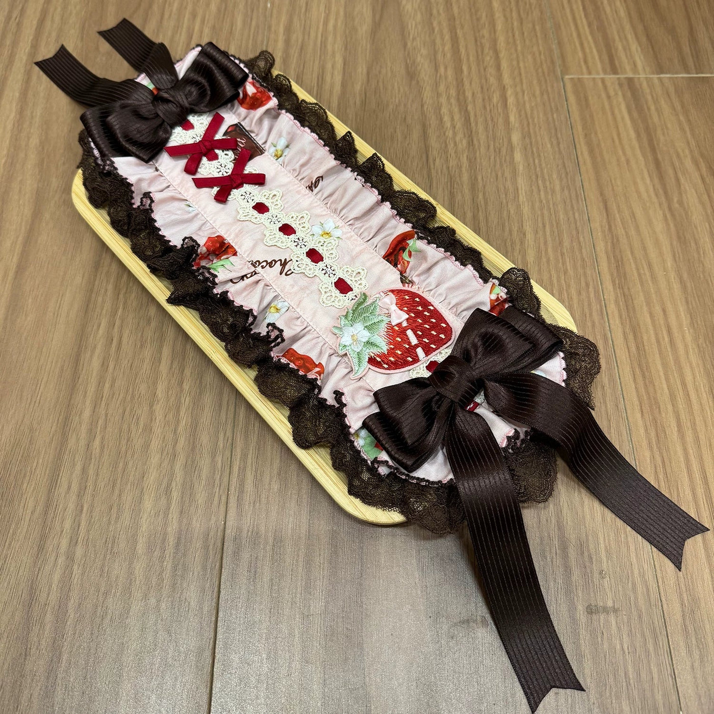Strawberry Chocolate Lovers - Sweet Lolita Embroidered Printed Accessory Hairband One Size