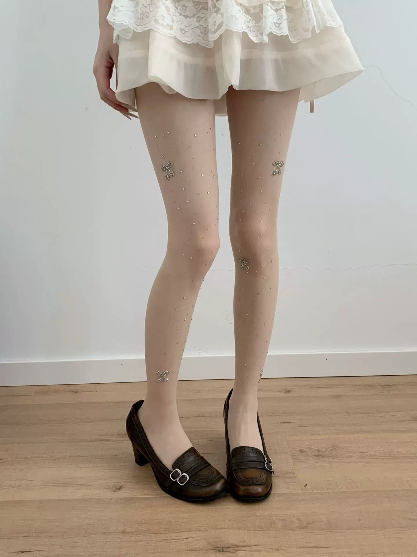 Fantasy Doll - Cherry Sparkle - Sheer tights with cherry motifs