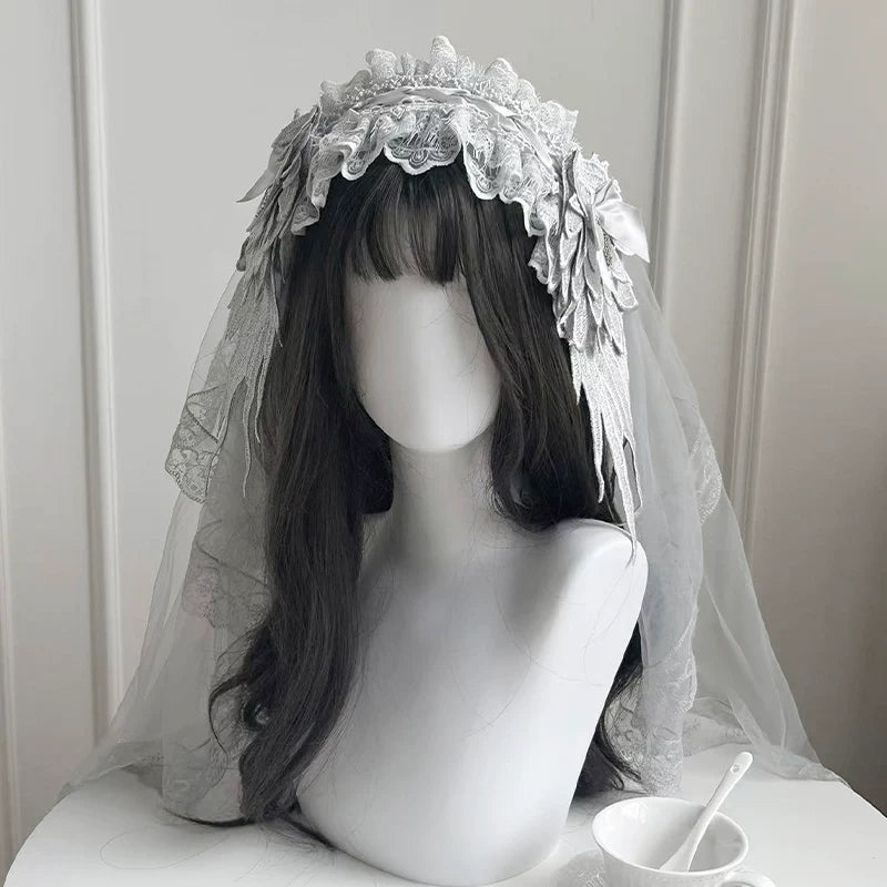 With PUJI - Humanoid Robot - Silver Gothic Lolita Mermaid Skirt Set detail view 17