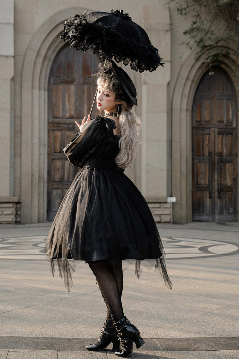 Your Princess - Gothic Lolita High Waist Black Dress - OP Dress