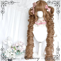 Sinwavy - Elegant 70 cm Curly Twin Ponytail Set - 10.20 Hair Linen Golden Brown (Short Hair + Ponytails Set)