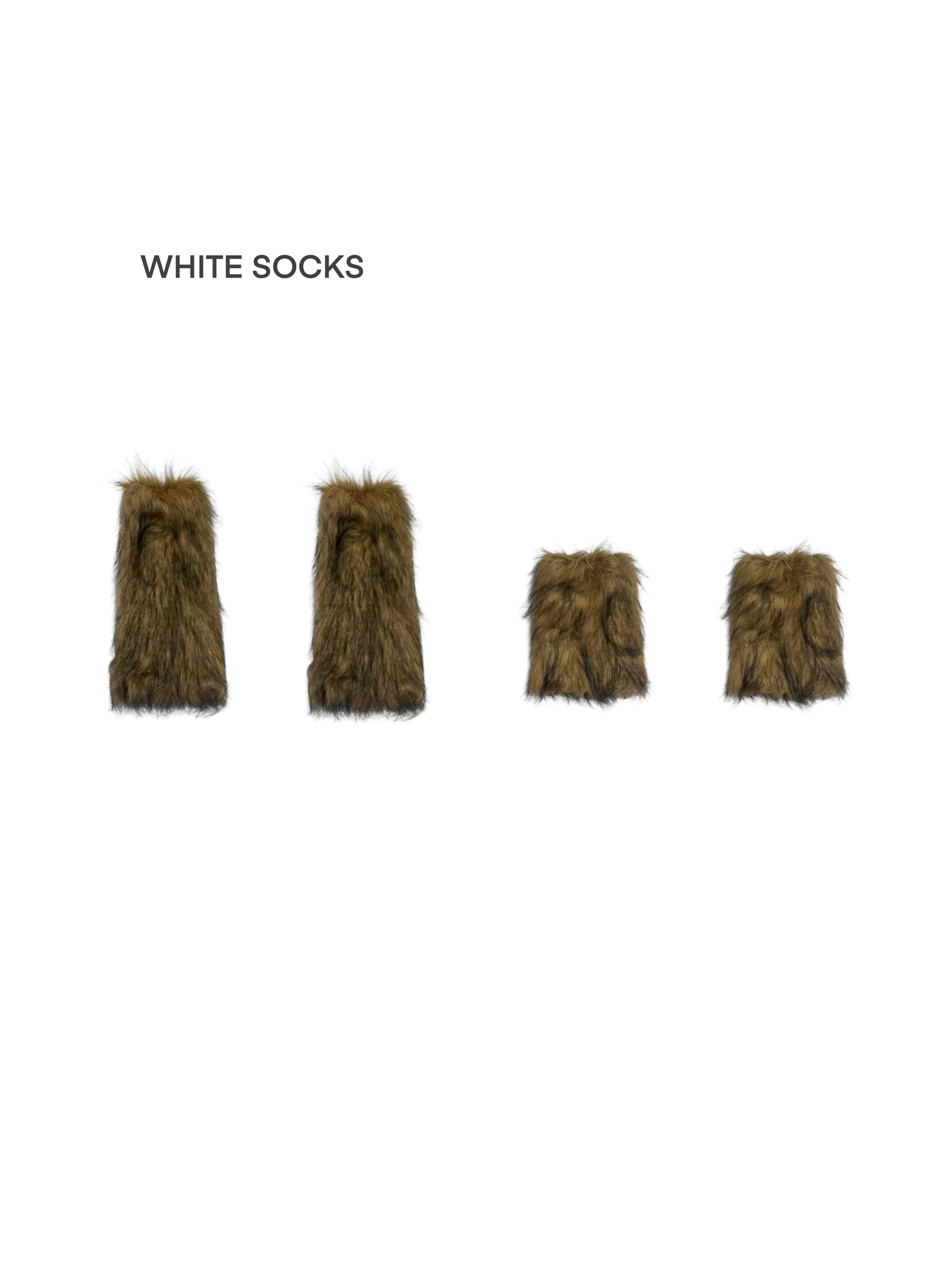 White Socks - Winter Shag - High and Short Faux-Fur Leg Warmers