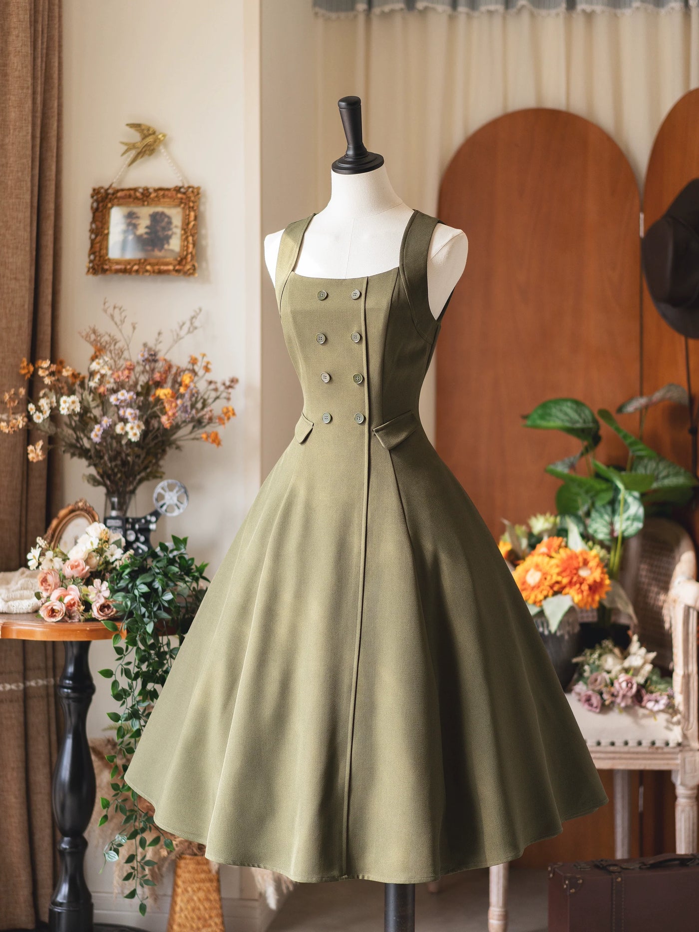 Forest Wardrobe - Foggy Forest - Elegant Lolita A-line JSK Dress, Side Pockets