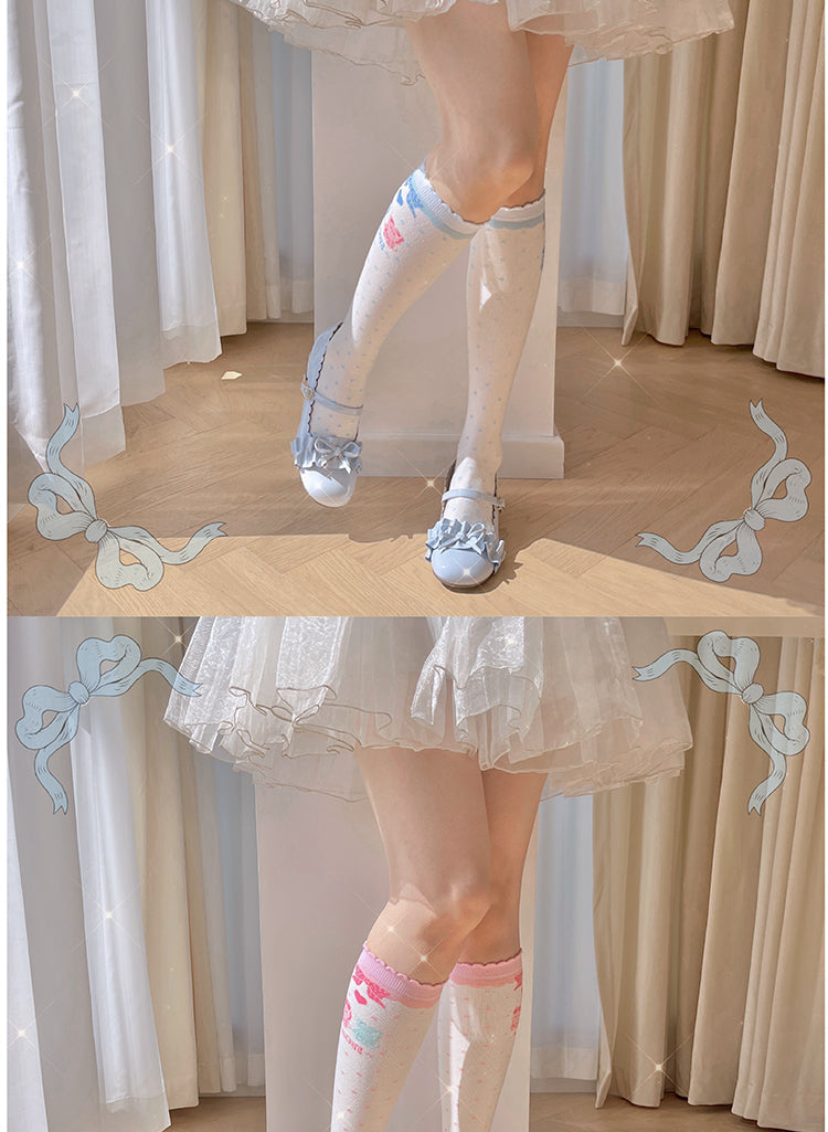 Roji Roji - Bear Bunny Cotton Lolita Calf Socks - Socks